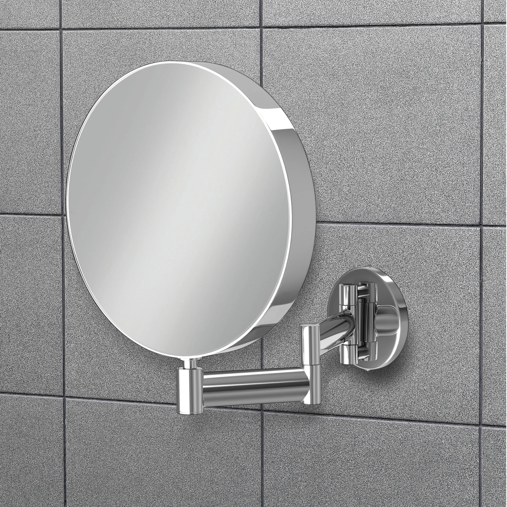 2130020Helix20Round20Mirror.webp Helix Round Magnifying Bathroom Mirror - Image 1