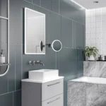 Cirque Illuminated Magnifying Bathroom Mirror - Chrome