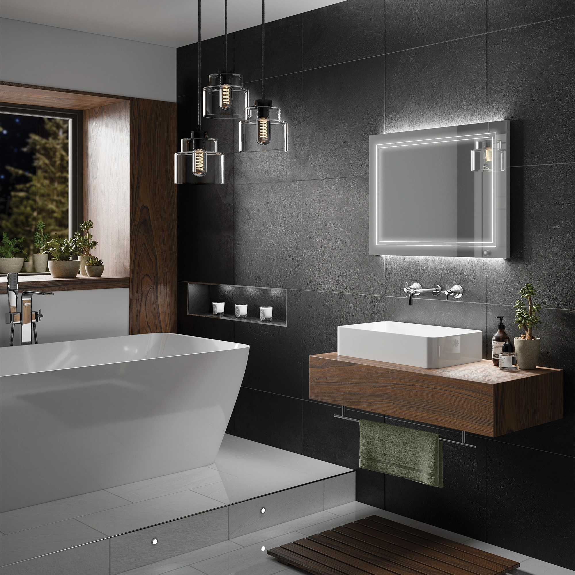 7875900020Outline208020Mirror.webp Outline LED Bathroom Mirror - Image 1