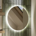 Theme Adjustable Lighting Round Bathroom Mirror