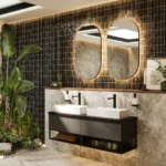 Arcane Illuminated Frame Bathroom Mirror - Black