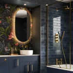 Arcane Illuminated Frame Bathroom Mirror - Brushed Brass - Image 2
