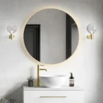 Arcane Illuminated Frame Bathroom Mirror - Brushed Brass - Image 4