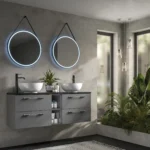 Solstice LED Illuminated Bathroom Mirror - Black - Image 2