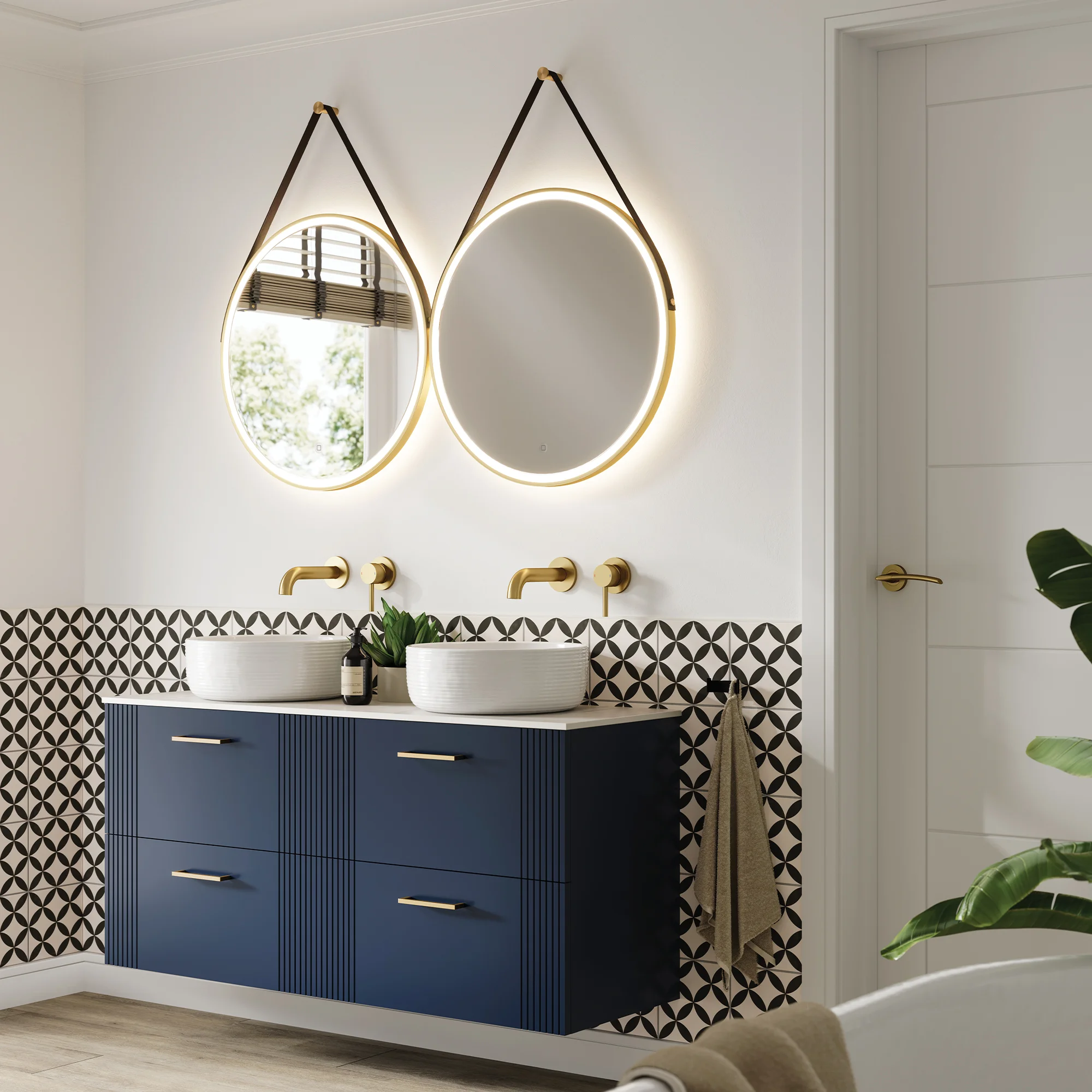 7952075020Solstice20Mirror20Brushed20Brass2060.webp Solstice LED Illuminated Bathroom Mirror - Brushed Brass - Image 1