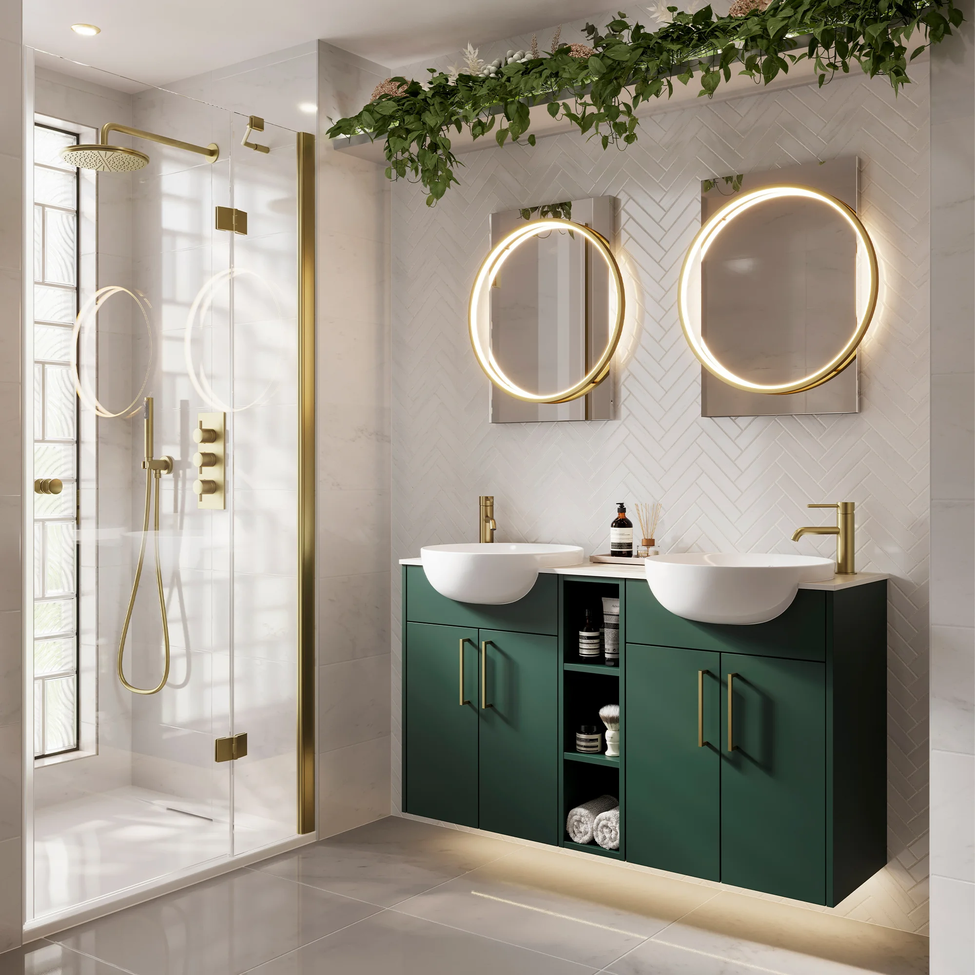 7953060020Solas20Mirror20Brushed20Brass2060202.webp Solas Round Illuminated Bathroom Mirror - Brushed Brass - Image 1
