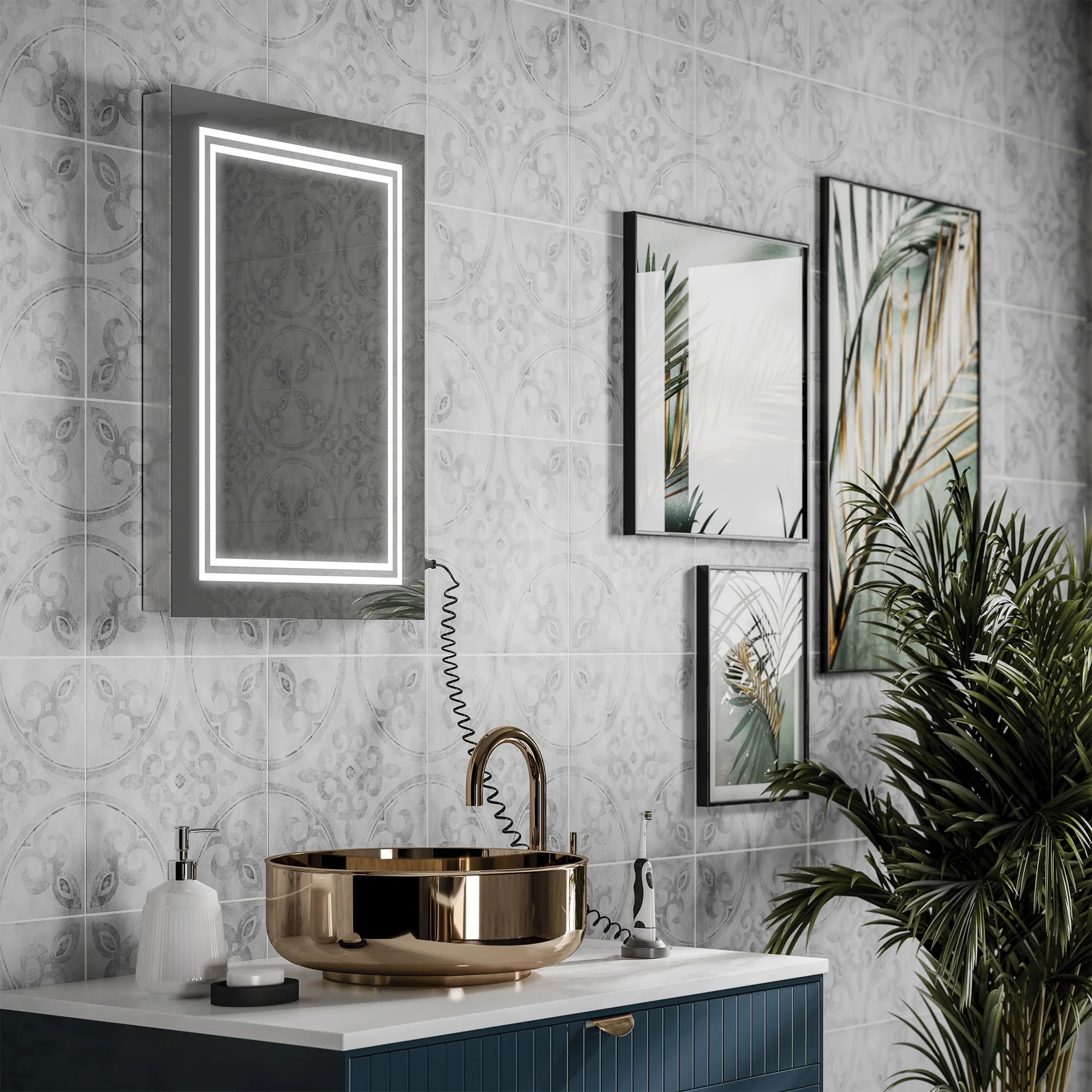 7954050020Boundary20Mirror2050.webp Boundary LED Border Bathroom Mirror - Image 1