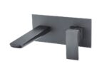 Saldo Grey Wall Mount Basin Mixer - Gunmetal