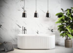 Avara Fluted Freestanding Bath - 1700mm, Gloss White