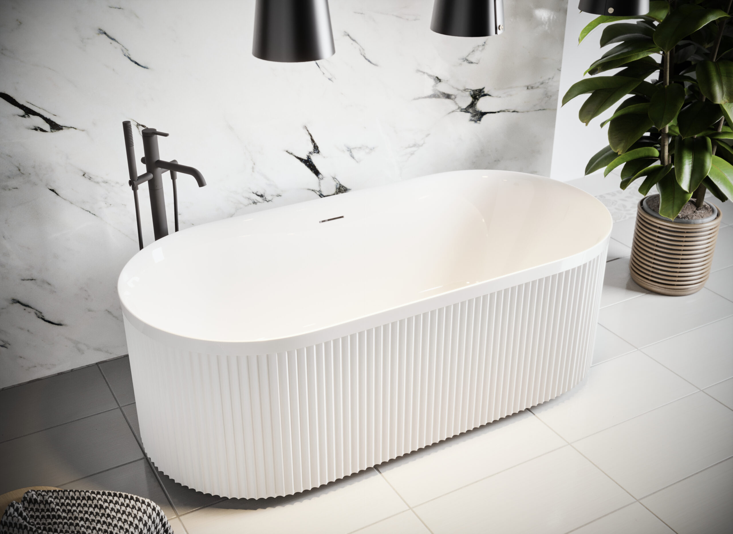 Avara-Bath-02-scaled-1.jpg Avara Fluted Freestanding Bath - Image 1