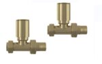 Straight Radiator Valves - Brushed Brass