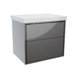 Erla Wall Hung Twin Drawer - 600mm, Anthracite