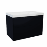 Erla Wall Hung Twin Drawer - 800mm, Black