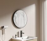 Round Gun Metal Mirror - Gunmetal - 600mm