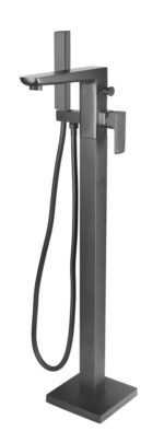 Saldo Grey Freestanding Bath Shower Mixer - Gunmetal