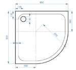Slim Shower Quad Tray Corner No Waste - 900 x 900mm