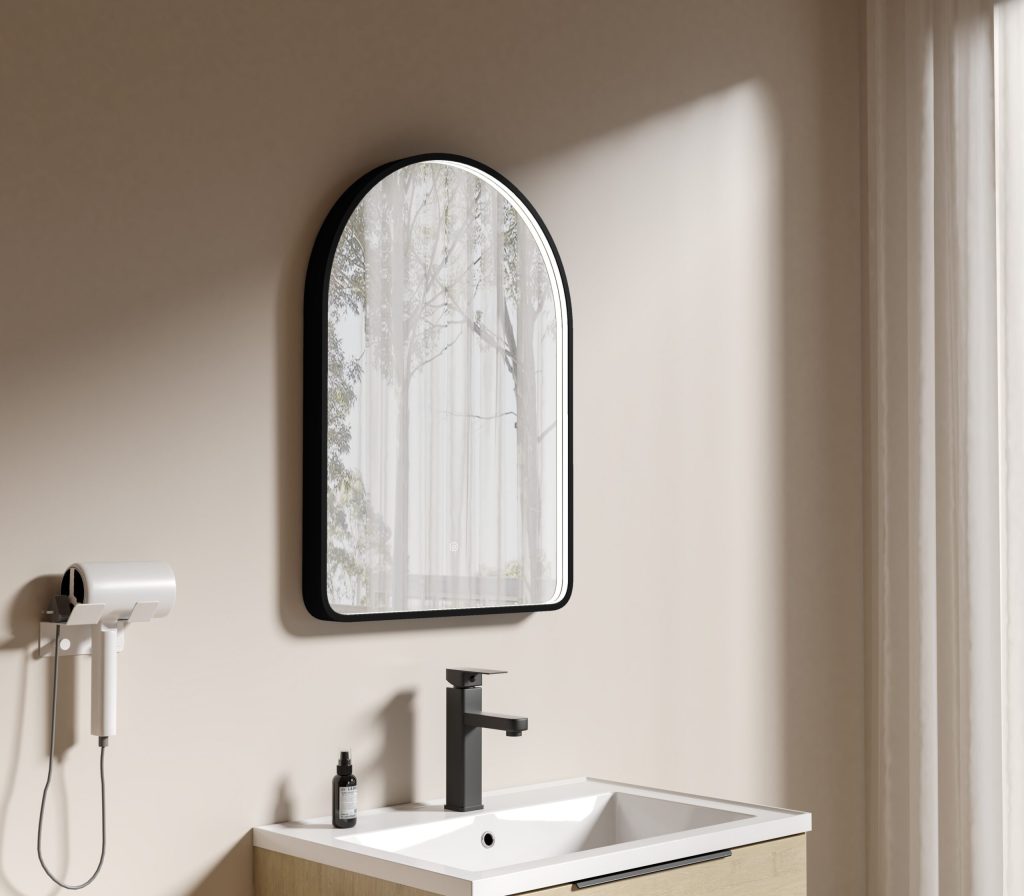 Matt-black-1-1-scaled-1.jpg Arched Mirror 500-x-700mm - Image 1