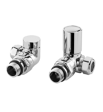 Corner Radiator Valves - Chrome