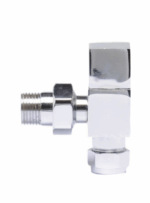 Pure Square Radiator Valves Angled - Chrome