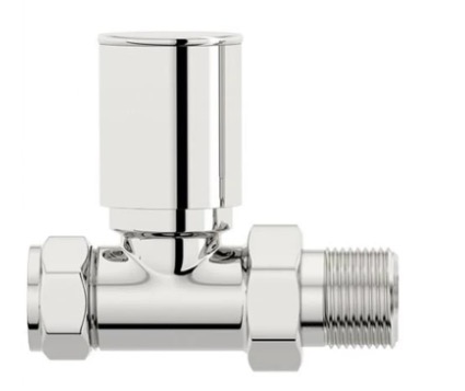Portman Modern Rad Valves Straight - Chrome
