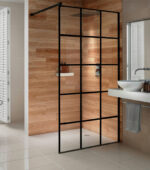 i8 Crittal Style Black Wetroom Screen