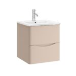 Zola 2 Drawer Wall Unit - 500mm, Flax Beige Matt