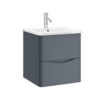 Zola 2 Drawer Wall Unit - 500mm, Lead Grey Matt