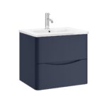 Zola 2 Drawer Wall Unit - 600mm, Deep Blue Matt