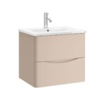 Zola 2 Drawer Wall Unit - 600mm, Flax Beige Matt