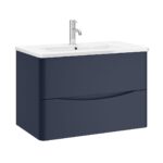 Zola 2 Drawer Wall Unit - 800mm, Deep Blue Matt