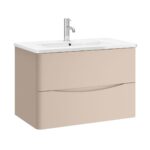 Zola 2 Drawer Wall Unit - 800mm, Flax Beige Matt
