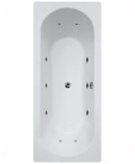 CLOVER Double Ended 12 Chrome Jet Whirlpool Bath White