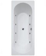 CLOVER Double Ended 8 Chrome Jet Whirlpool Bath White