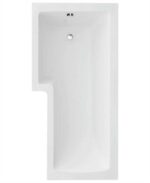 L SHAPE 1700x850mm Left Hand Bath & Panel White with Bath Screen Chrome