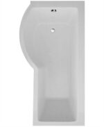 P SHAPE 1700x900mm  Left Hand Single Ended Bath & Panel White with Bath Screen Chrome