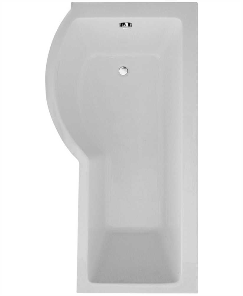 P SHAPE 1700x900mm Left Hand Single Ended Bath & Panel White with Bath Screen Chrome P SHAPE 1700x900mm Left Hand Single Ended Bath & Panel White with Bath Screen Chrome - Image 1