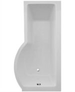 P SHAPE 1700x900mm  Right Hand Single Ended Bath & Panel White with Bath Screen Chrome