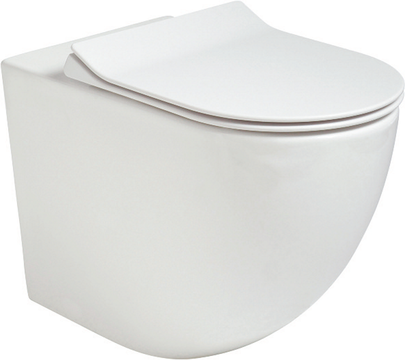 INSPIRE Rimless Back To Wall WC & Sequence Slim Soft Close Seat INSPIRE Rimless Back To Wall WC & Sequence Slim Soft Close Seat - Image 1