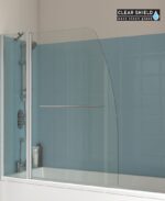 LUNAR SB4 6mm Hinged Bath Screen withTowel Rail Chrome - Image 2