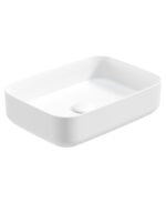 AVANTI Rectangle 50cm Countertop Basin & Waste - Satin White