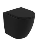 AVANTI Rimless To Wall WC & Seat - Carbon Black