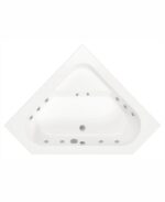 CONCERTO 1400x1400mm Corner 12 Chrome Jet Whirlpool Bath & Panel White