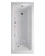 PACIFIC ENDURA Single Ended 12 Chrome Jet Whirlpool Bath White - 1800x800mm
