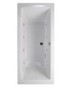 PACIFIC Double Ended 8 Chrome Jet Whirlpool Bath White