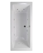 PACIFIC Double Ended 12 Chrome Jet Whirlpool Bath White - 1800x800mm