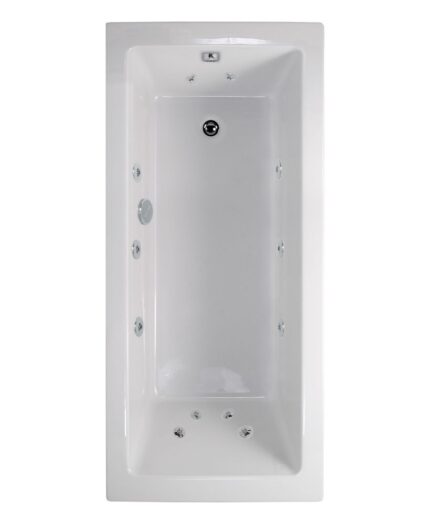 PACIFIC Single Ended 12 Chrome Jet Whirlpool Bath White