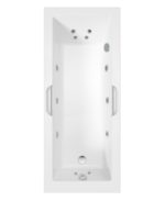 CADENZA 1700x700mm Single Ended 12 Chrome Jet Whirlpool Bath White