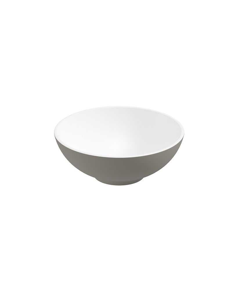 SKAL Round 40cm Countertop Basin White-Khaki & Waste SKAL Round 40cm Countertop Basin White-Khaki & Waste - Image 1