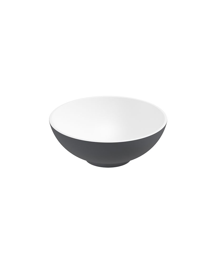 SKAL Round 40cm Countertop Basin White-Midnight Grey & Waste SKAL Round 40cm Countertop Basin White-Midnight Grey & Waste - Image 1