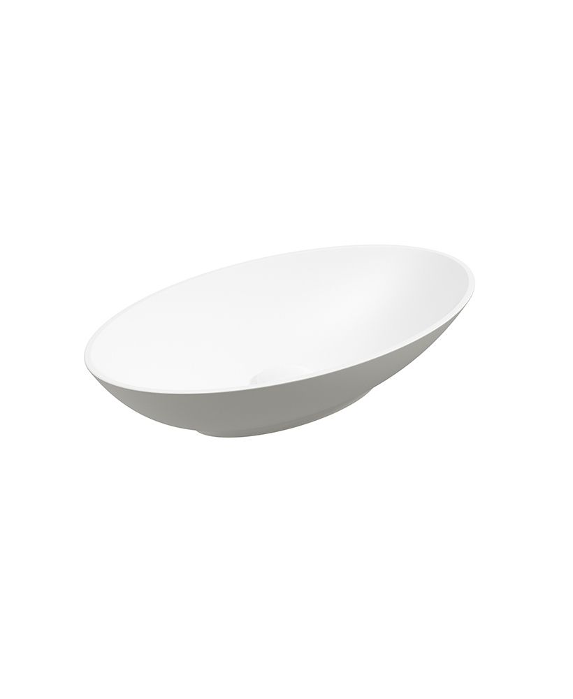SKAL Oval 60cm Countertop Basin White-Arctic Grey & Waste SKAL Oval 60cm Countertop Basin White-Arctic Grey & Waste - Image 1